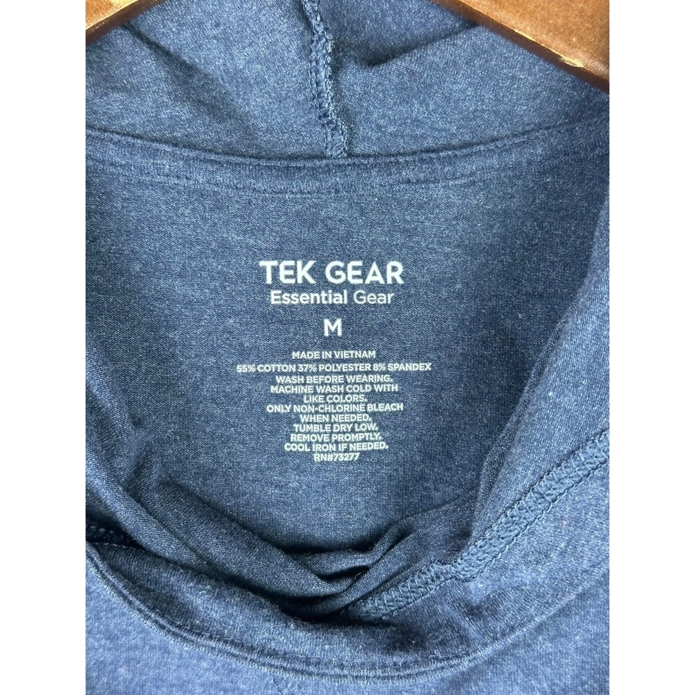 Tek Gear Essential Gear Womens Medium Blue Hooded Tunic Sweatshirt Thumbholes - Picture 3 of 3